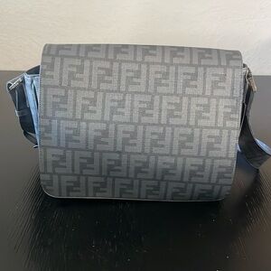 Fendi Zucca Coated Canvas Medium Flap Messenger Bag